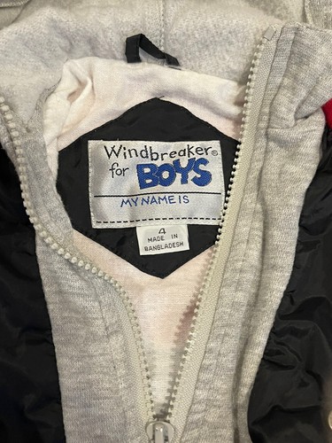 Vintage Windbreaker for Boys Sz 4 Retro 90s Colorblock Zip Up Sweatshirt Jacket - Picture 14 of 19