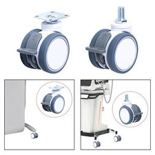 Office chair castors, quiet, desk chair castor with brake, double wheel castor,
