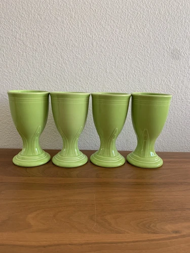Set of 4 Fiesta Fiestaware Chartreuse Wine Goblets RARE HTF