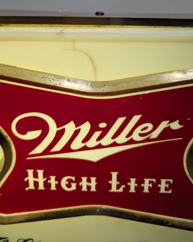 Insegna Orologio Illuminato Vintage Anni '50/'60 Miller High Life Birra Discoteca - Funziona - Foto 10 di 15