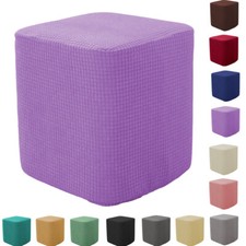 Stretch Square Ottoman Cover Foot Stool Slipcover Dustproof Footrest Protector