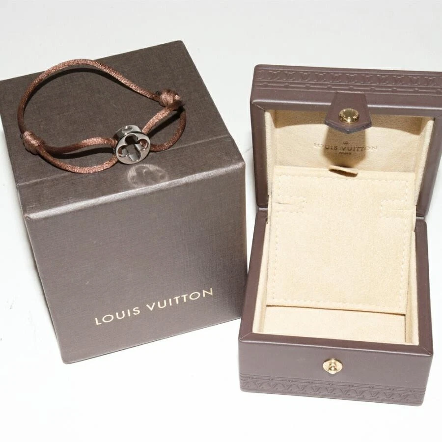 LOUIS VUITTON（LV） Louis Vuitton Bracciale Ciondolo Top K18Wg Lien Empreinte Q95649 Cordoncino Cotone Rosso