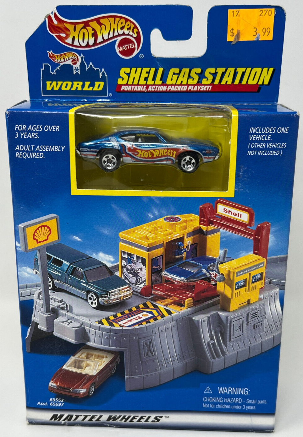 Hot Wheels 2000 Shell Gas Station Playset with Oldsmobile Cutlass 442 New Sealed