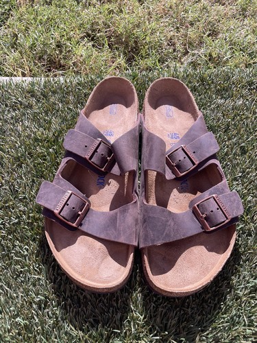Men'a Birkenstock Leather Softbed Sandal Sz 12 | eBay