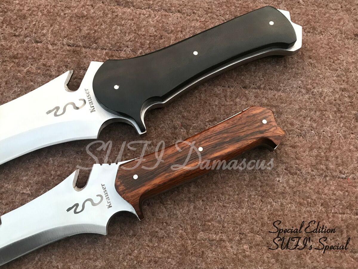 Set of 2 Handmade 5160 Spring Steel RE4 Krauser's Knife,Bowie  knife,Tactical, 6