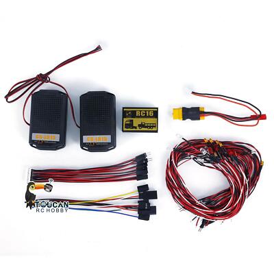 RC16 LED Light Sound System Set for For TAMIYA 1/14 RC Tractor Trucks XT60 Plug
