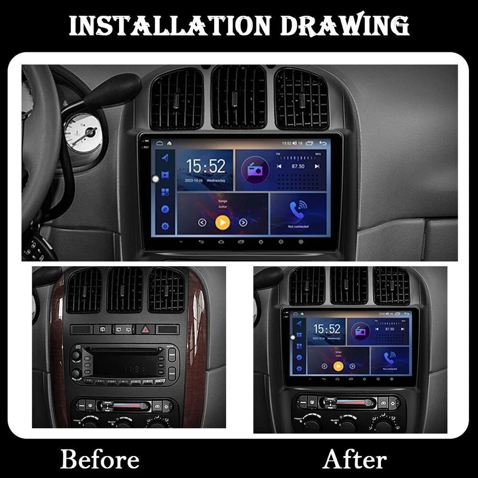 For 2001-2007 CHRYSLER Town Country Carplay Android 13 Car Stereo Radio GPS Navi - Imagem 2 de 4