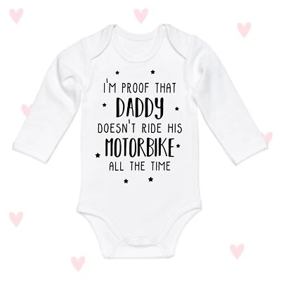 LOVE U LOTS GIFTS Motorrad Papa Baby Grow personalisiert Fahrradfahrer Jungen Mädchen Papa Geschenk Langarm