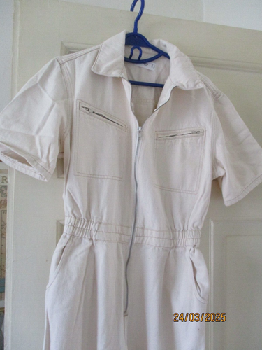 Jeans Overall Beige MNG M 100% Baumwolle kurzarm - Bild 3 von 12