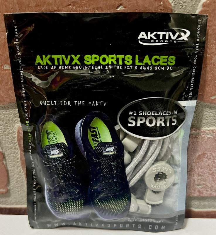AKTIVX Sports Shoe Laces GREY/WHITE Walking Running New