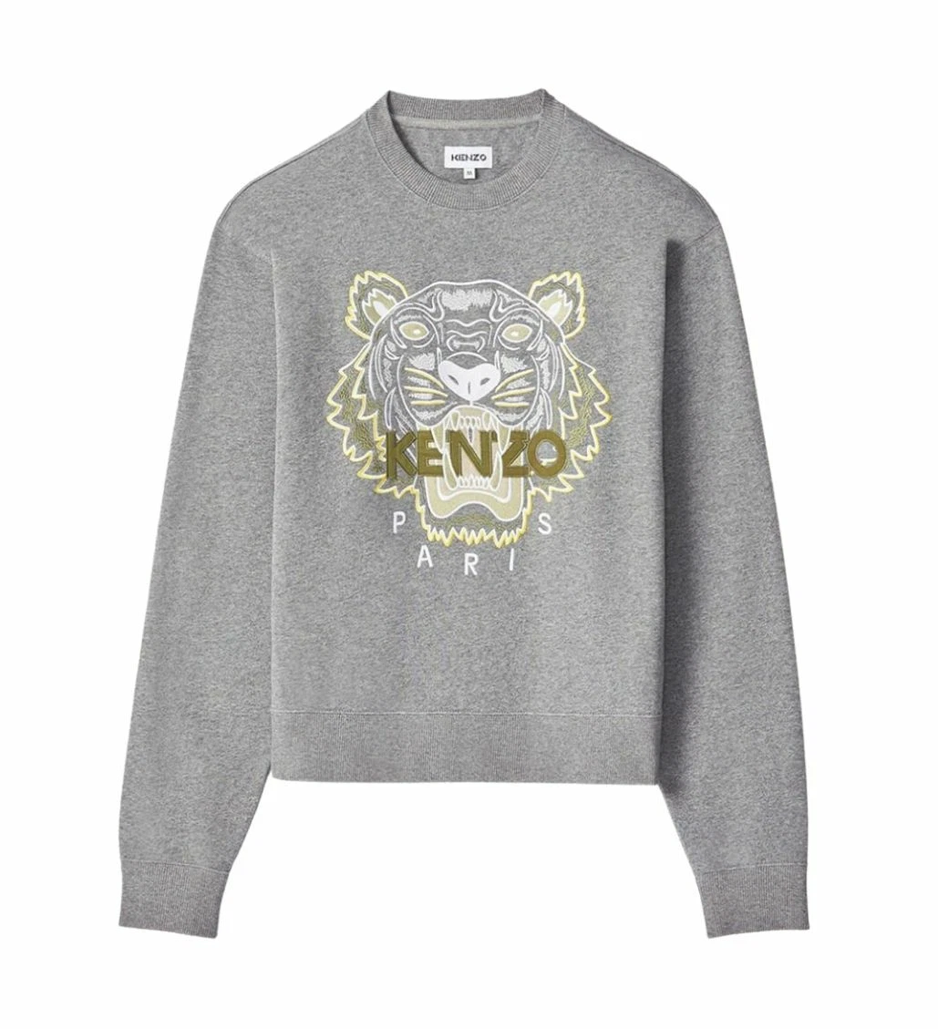 Kenzo New Collection Classic Tiger Logo Dove Grey Sweatshirt |