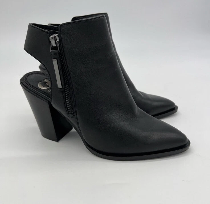 Giani Bini Botines de Cuero Negro Tacones para Mujer Talla 6 Recorte Cremallera Elegante Foto 2 de 4