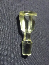 Vintage Six Sided Cut Clear Glass Decanter Stopper  2 3/4 Inch Length