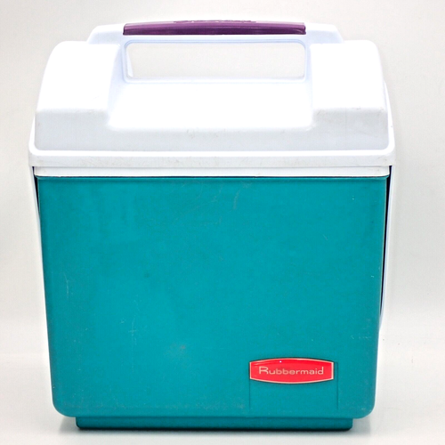 Vintage RUBBERMAID SIDEKICK Teal Green Lunch Box Cooler Ice Chest 6 Pack