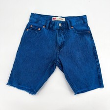 Levis 511 Shorts Boys 14 Regular Blue Cutoff Denim Mid Rise Dark Wash Stretch