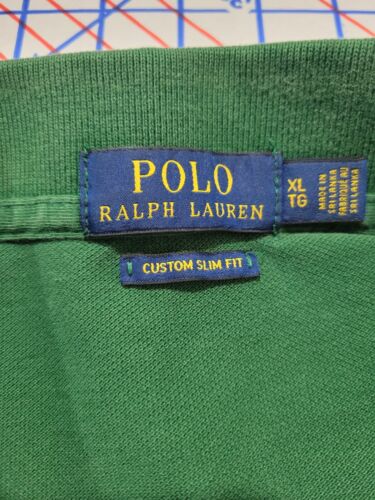 Polo Ralph Lauren para hombre verde manga corta personalizado ajuste ajustado talla XL caballo grande - Imagen 6 de 13