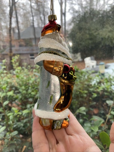 Fitz & Floyd Glass Holiday Clairmont Santa Claus Ornament Decoration 6" - Picture 9 of 13