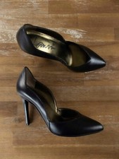  NO CUSTOMS TAX LANVIN Paris black leather stiletto pumps Size 8.5 US / 39.5 EU