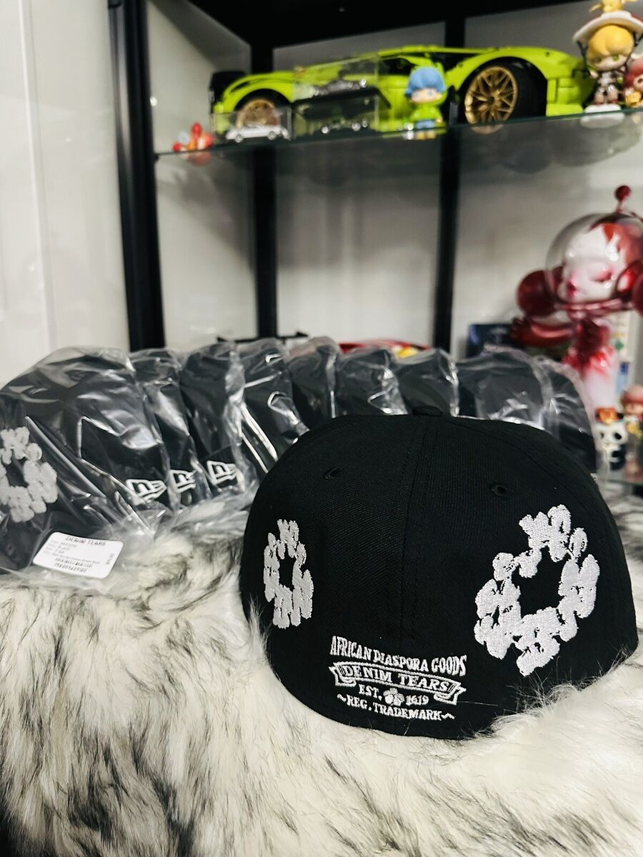🔥Denim Tears x New Era 59/50 Cotton Wreath Fitted Hat Cap 🔥Denim Tears x New Era 59/50 Cotton Wreath Fitted Hat Cap