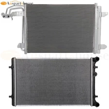 Aluminum Radiator & AC Condenser Cooling Kit For 2009-12 Audi A3 Volkswagen GTI