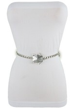 Donna Oro Metallo Catena Onda Stretto Giovane Cintura Medaglione Moneta Fascino - Foto 10