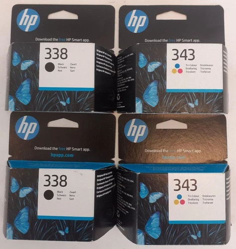 2x HP C8765EE 338 + 2x HP C8766EE 343 Tintenpatronen f. HP DeskJet 5700 MHD 2024