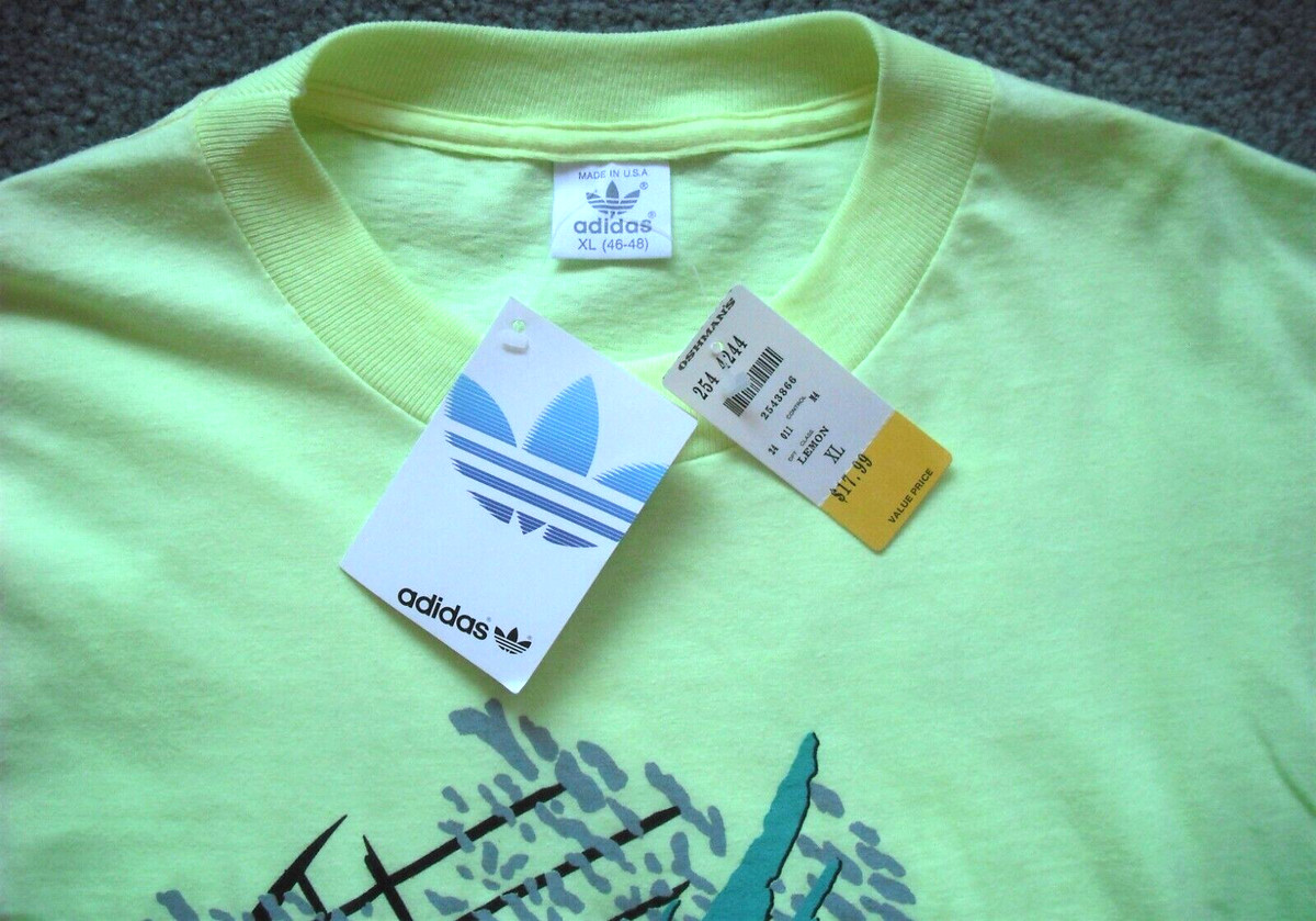 Vintage NEW w Tags Adidas T-Shirt XL 80's Double Sided Graphic