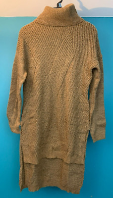 Vera Moda Long Relaxed Fit Sweater Dress - Women's Medium, Beige/Brown
