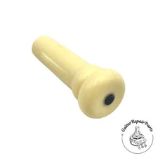 Plastic Endpin Strap Button For Acoustic Guitar (1 pc) - Cream w. Black Dot