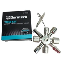 DuraTech Twin Key Universal Control Cabinet Key With Bit DT4TSK08 New in Box