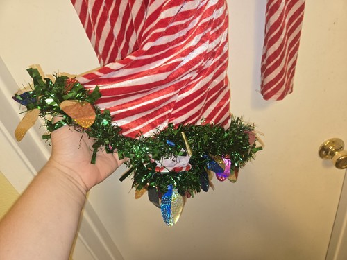 Zuckerstange Streifen Weihnachtskleid Kostüm Erwachsene M Schulterfrei Langarm - Bild 8 von 8