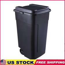50 Gallon Wheeled Trash Can Durable Outdoor Heavy Duty Waste Container New