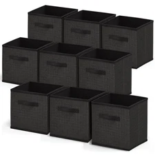 Cube Storage Bins, Foldable 9 Cube Storage Organizer Bins, Fabric Storage Cub...