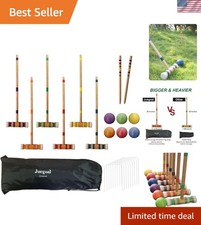 Ultimate 28 Inch Six Player Croquet Set - Fun for Picnics Backyard Parties