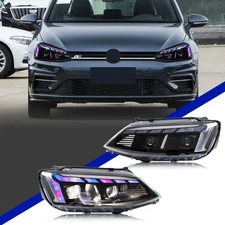 LED RGB Headlights for Jetta 2011-2018 MK6 DRL Multi-Colors Front Lamps Assembly