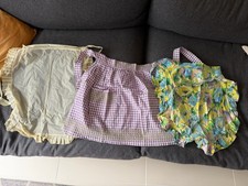 Lot of 3 VINTAGE 50's 60's 70's Half Aprons,  Gingham FLORAL, vinyl pinny