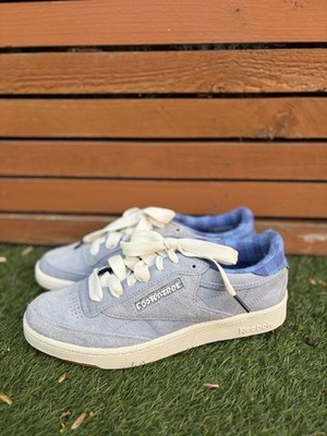 Reebok x Foot Patrol Club C Blue Suede Lace Trainers Sneaker UK 8 EU 42 - sehr guter Zustand