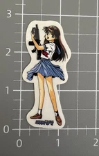 Hook Ups Sticker Rare Vintage Schoolgirl Gun Uzi  