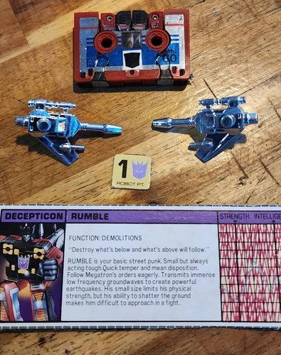Transformers G1 Rumble Action Figure 100% Complete Vintage
