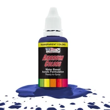US Art Supply 1-Ounce Transparent Phtalo Blue Airbrush Paint