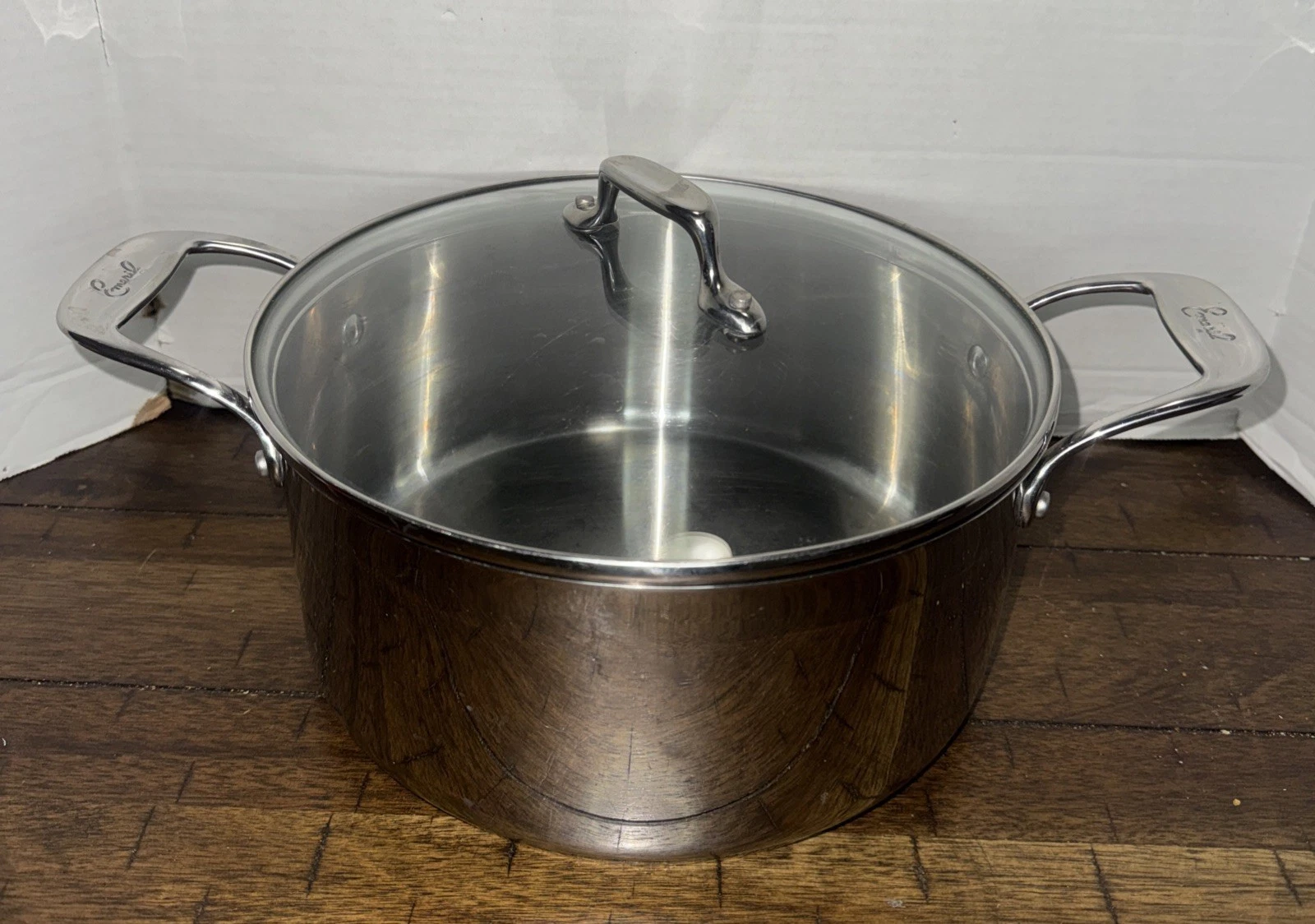 Emeril All Clad Copper Core 6 Quart Stock Pot With Glass Lid