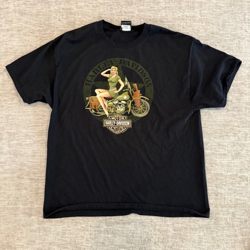 Harley Davidson Blue Ridge Hickory NC Pinup Girl Graphic T-Shirt XL