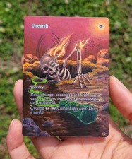 MTG Altered Art Hand Painted Card: Unearth