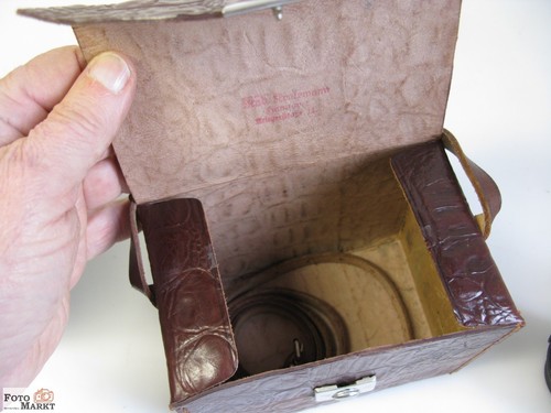 Sac en cuir marron ancien avec bandoulière ~ 14x9x11cm vintage hackpack - Photo 2/3