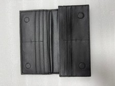 Men's Black Long Wallet Slim Bifold Wallet Card Holder Billfold Coin Pocket