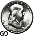 1953-S Franklin Half Dollar, Lustrous White Gem