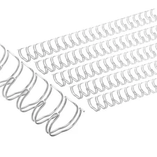 16mm (5/8″) Double Loop Wire Binding Combs, 50 Pcs, 2:1 Pitch, Silver Tone
