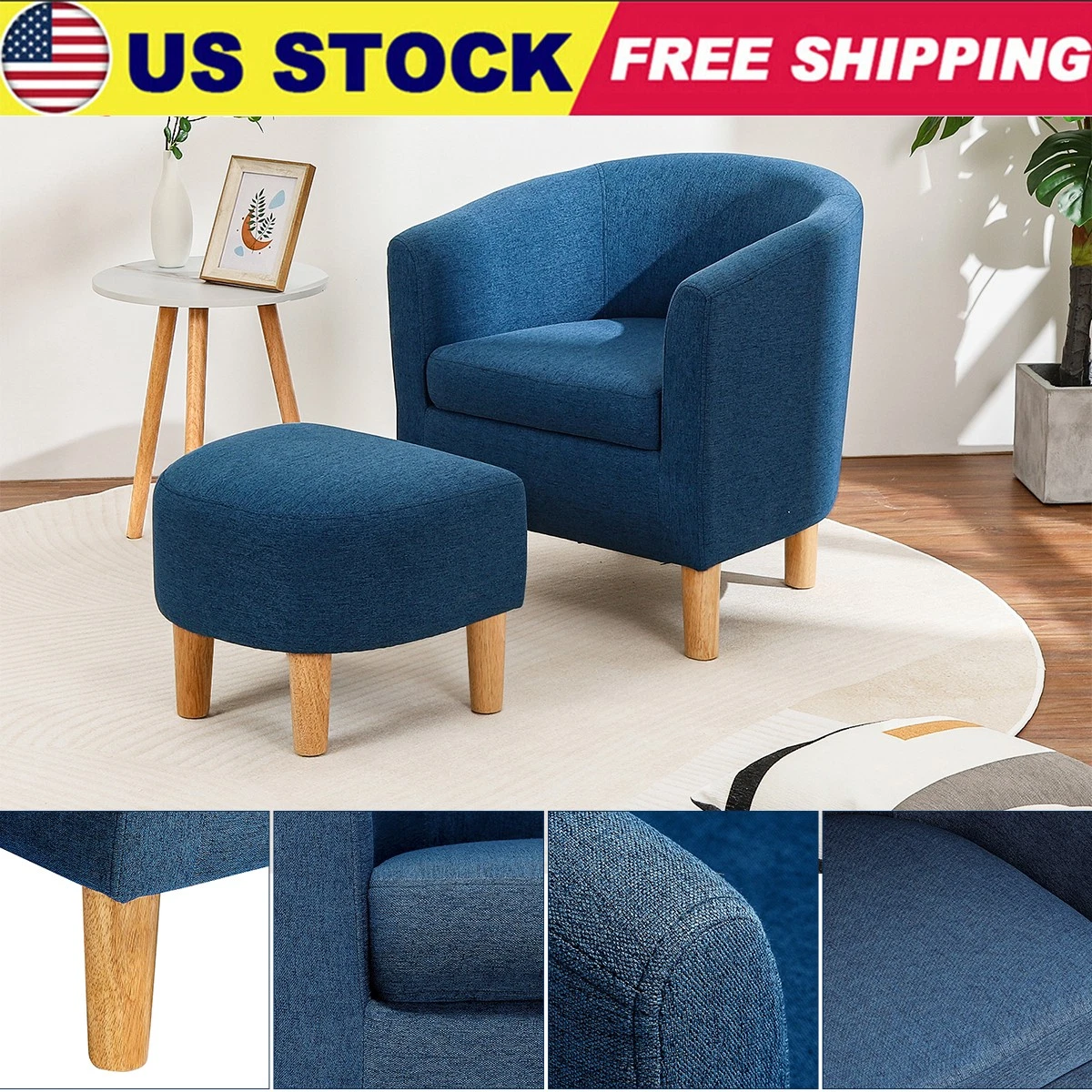 Premium Modern Accent Chair Linen Fabric Club Single Sofa With Ottoman Cozy NEW
Opens in a new windo