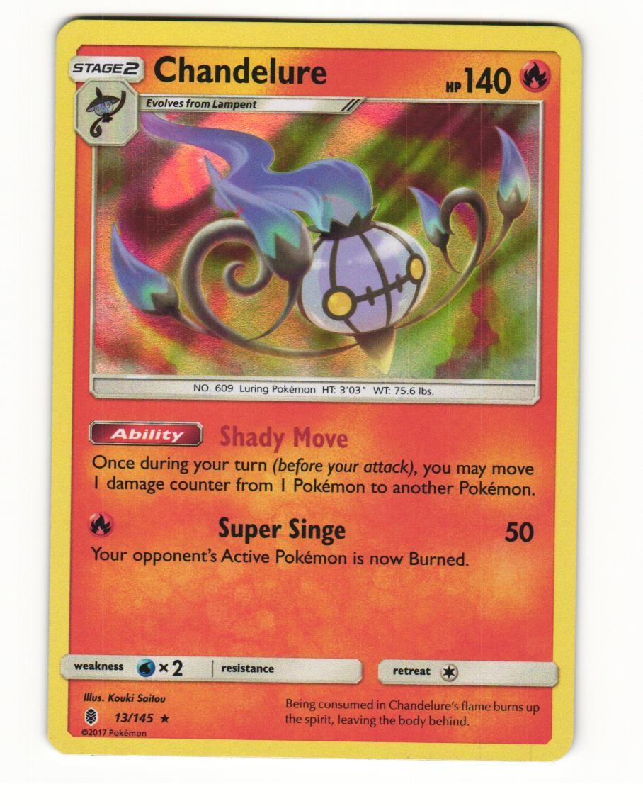 Chandelure 13/145 Rare 2017 Guardians Rising Pokemon LP