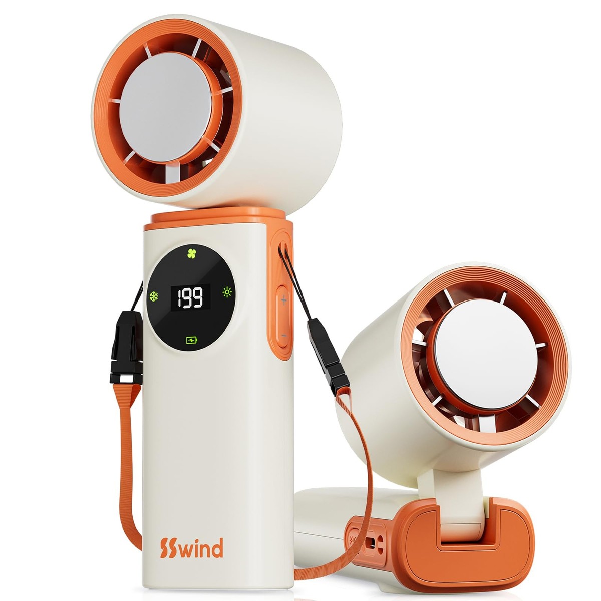 SSWind 6000mAh Portable Handheld Fan with Ice Cooling, 199 Levels